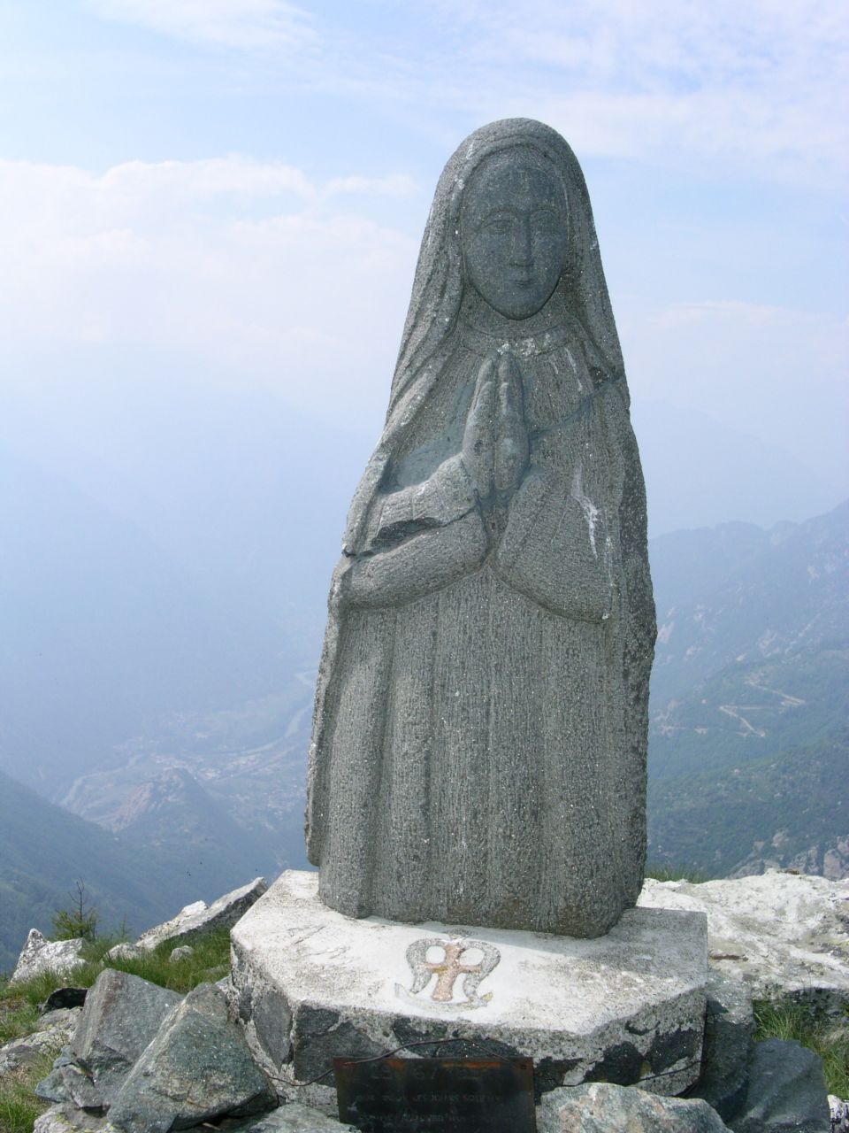 The Madonna statue on the peak