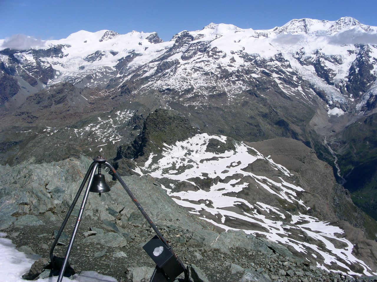 Monte Rosa glaciers seen from the top